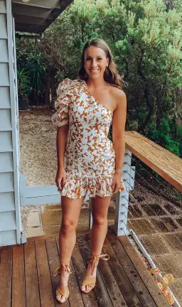 Acler Dana Mini Dress Sienna Shadow Size 8 for rent on The Volte - image 2