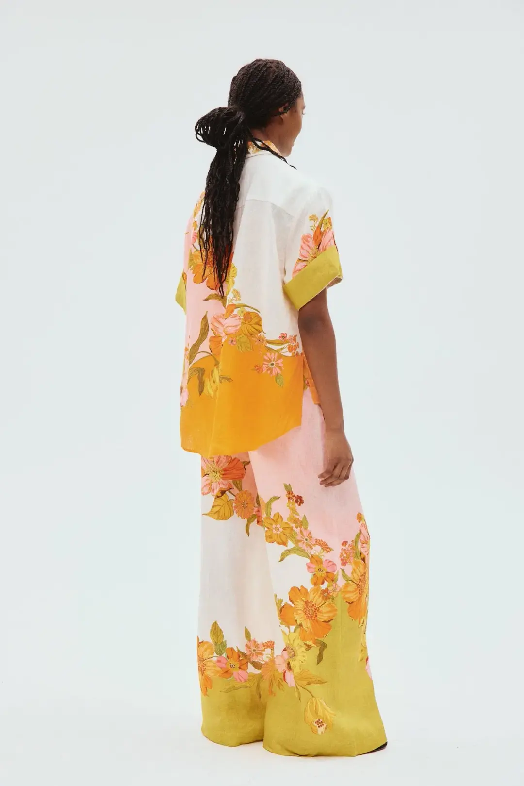 Alemais Silas Linen Shirt and Pants Set Multi Floral Size 8 for rent on The Volte - main image