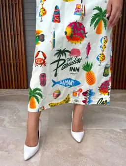 Alemais Samaki Puff Sleeve Midi Dress in Multi Size AU 16 for rent on The Volte - image 2