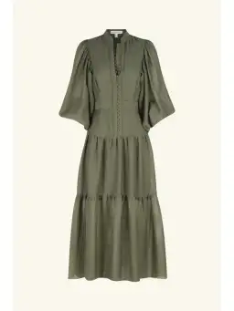 Shona Joy Charlotte High Neck Midi Dress Khaki Size AU 16 for rent on The Volte - image 5