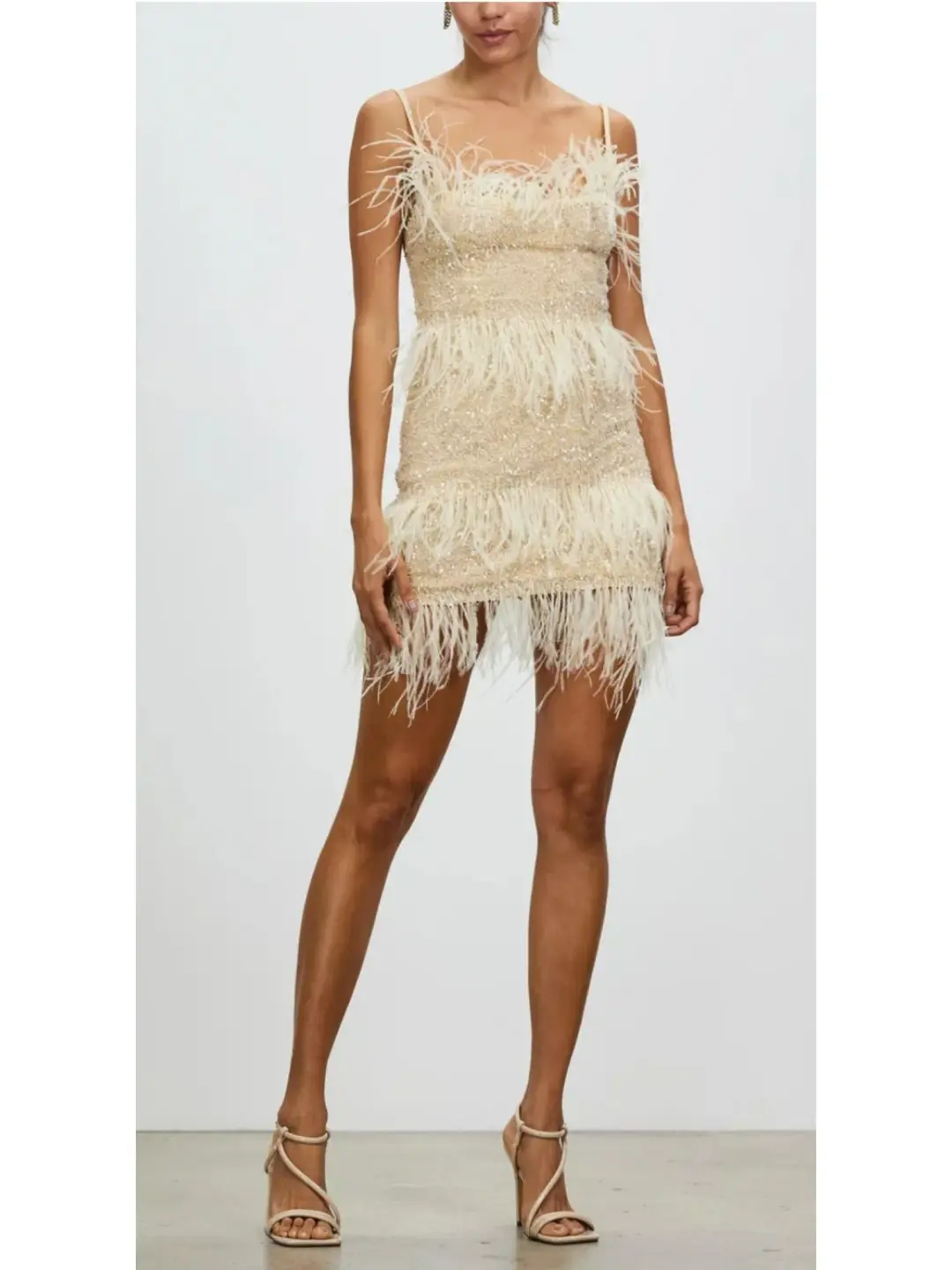 Rachel Gilbert Frenchy Mini Dress Nude Size AU 10 for rent on The Volte - main image