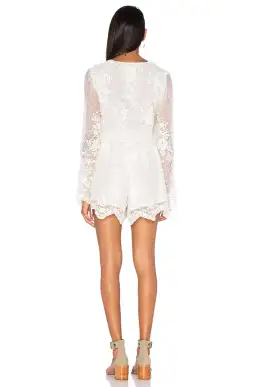 Zimmermann Roza Silk Veil Playsuit White Size 0 / AU 8 for rent on The Volte - image 2