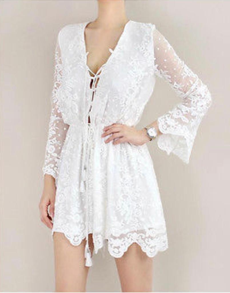Zimmermann Roza Silk Veil Playsuit White Size 0 / AU 8 for rent on The Volte - main image