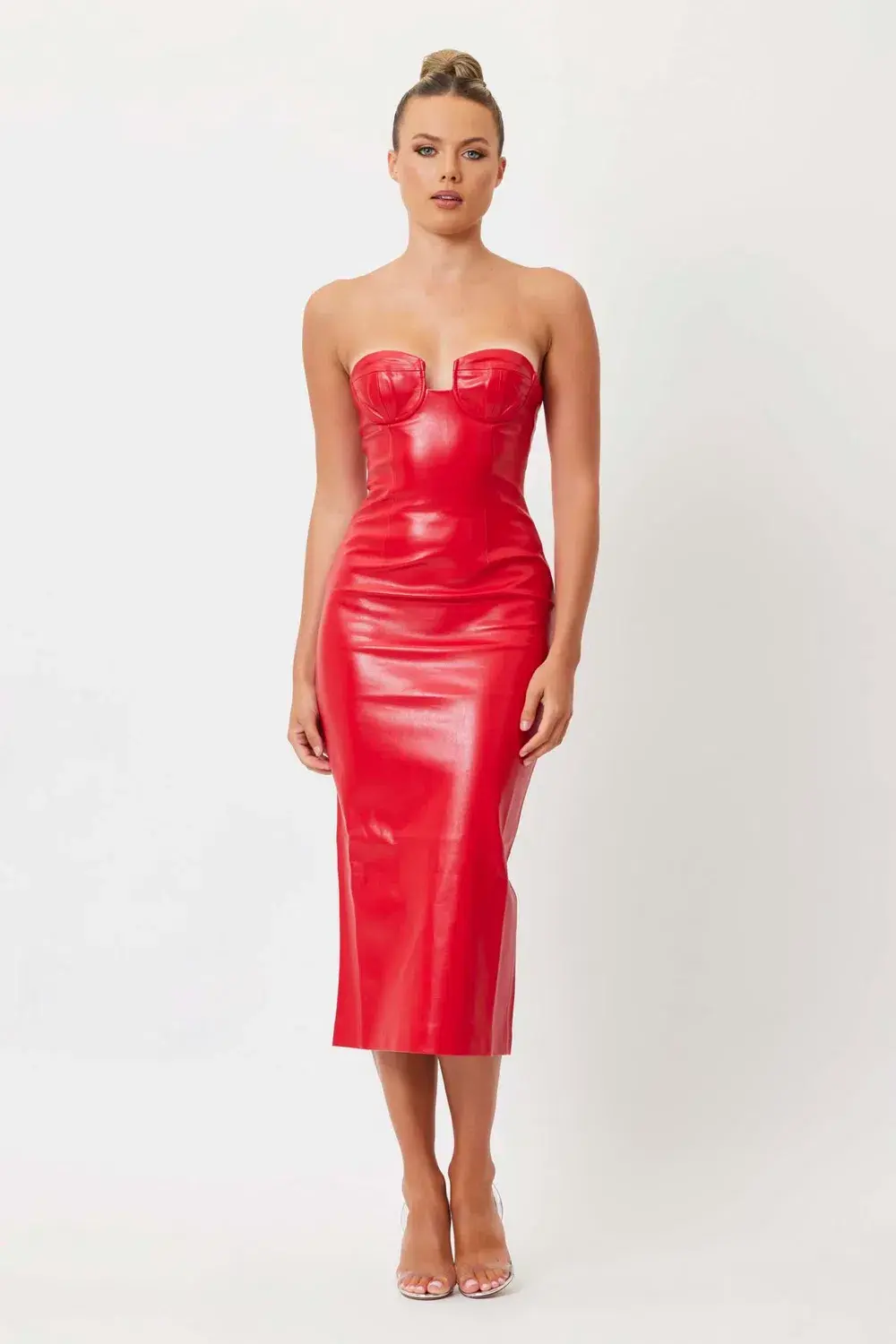 Bianca and Bridgett Kylie Midi Dress Red Size 6 for rent on The Volte - main image