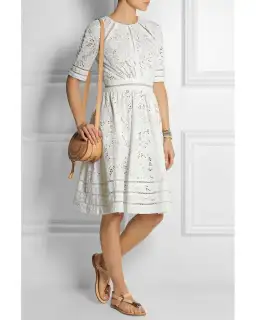 Zimmermann Roamer Day Dress White Broderie Anglaise Size 2/Au 12 for rent on The Volte - image 1