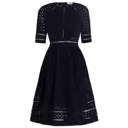 Zimmermann Roamer Day Dress Black Broderie Anglaise Size 3/Au 14 for rent on The Volte - image 1