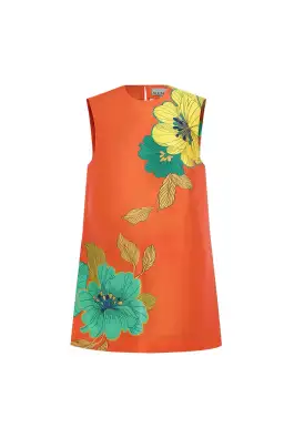 Alemais Piato Mini Dress Orange/Floral Size 8 for rent on The Volte - image 3