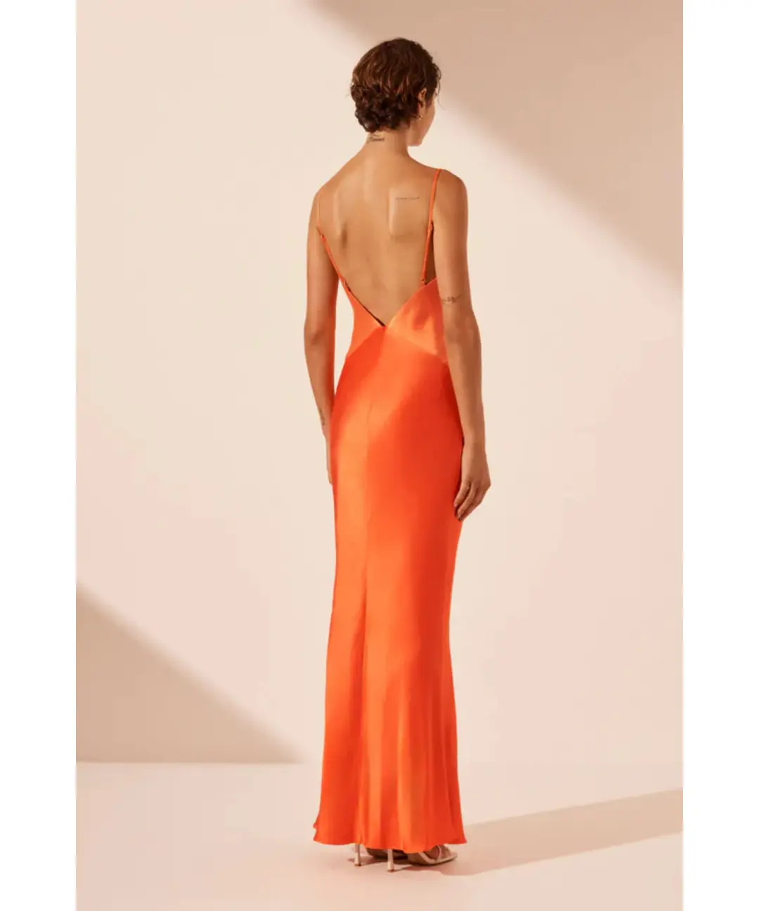 Shona Joy Mia Contrast Spliced Maxi Dress Red Orange/Hibiscus Size AU 10 for rent on The Volte - main image