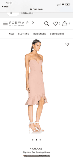 Nicholas Flip Hem Bra Bandage Dress in Nude Size 0 for rent on The Volte - image 5