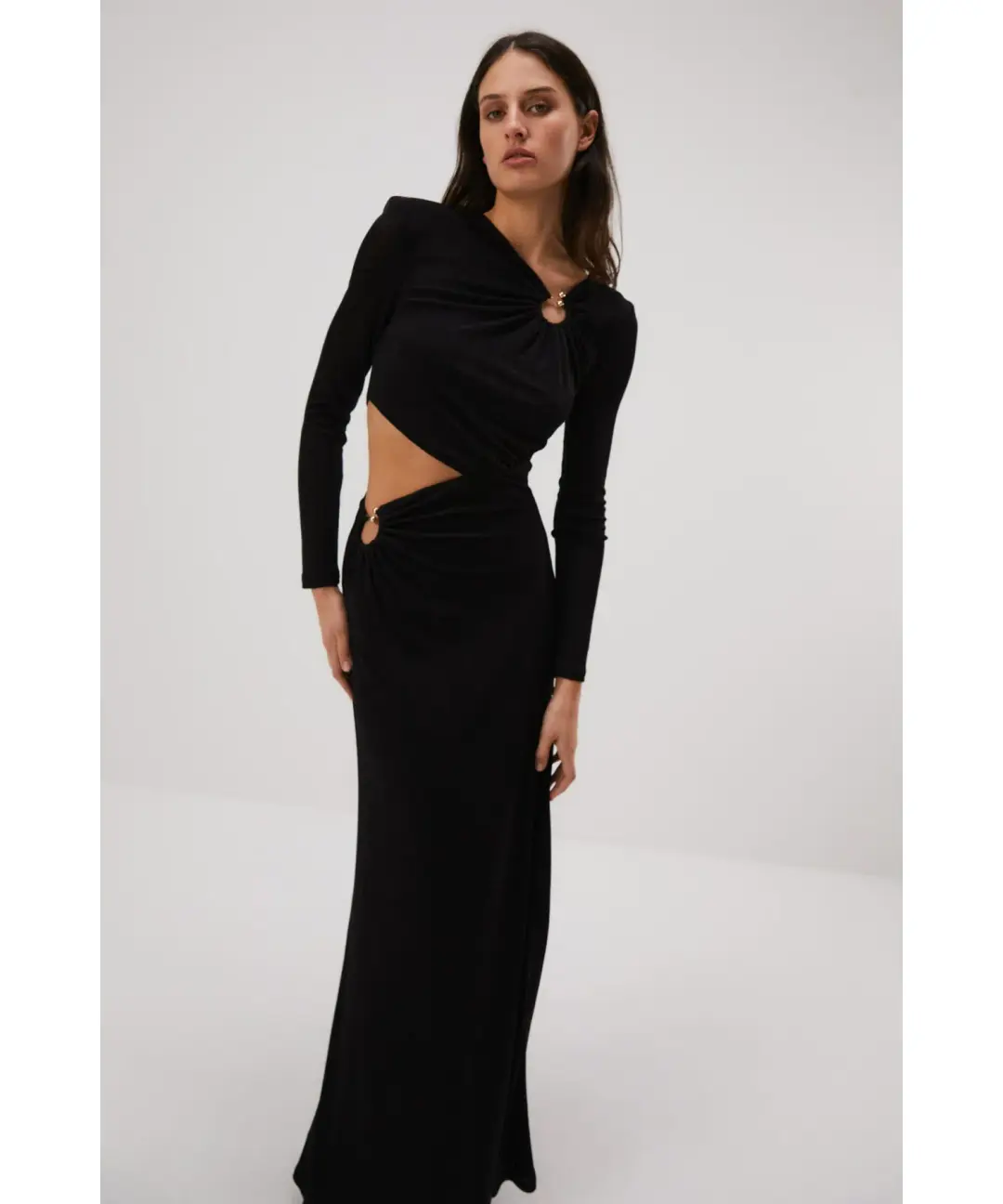 Misha Akari Floor Length Gown Black Size 6/XS for rent on The Volte - main image