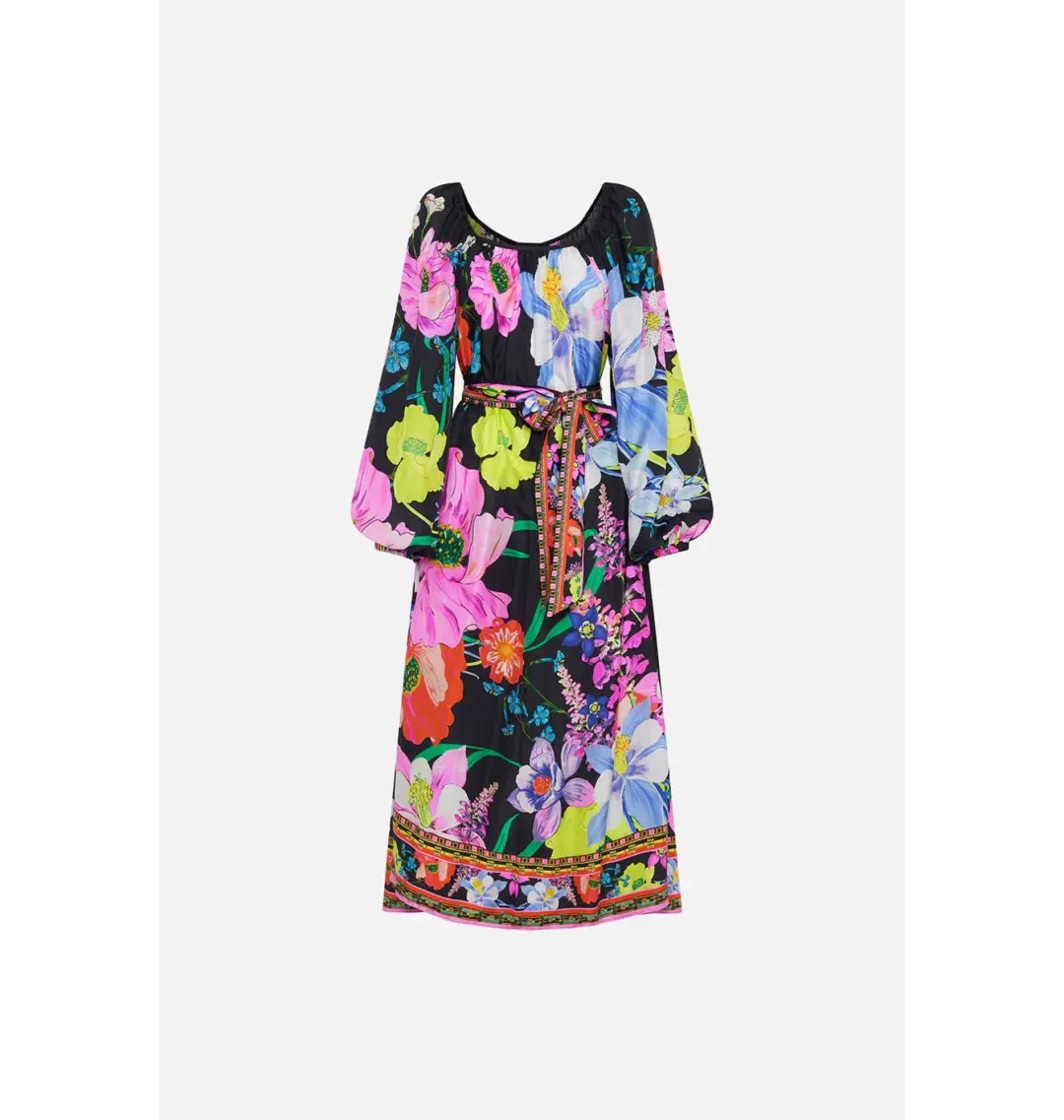 Camilla Gathered Flared Dress Away with the Fairies Print Size Medium / AU 12 for rent on The Volte - main image
