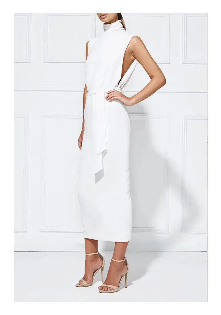 MISHA Balbina Milk Dress White Size 6/XS for rent on The Volte - main image