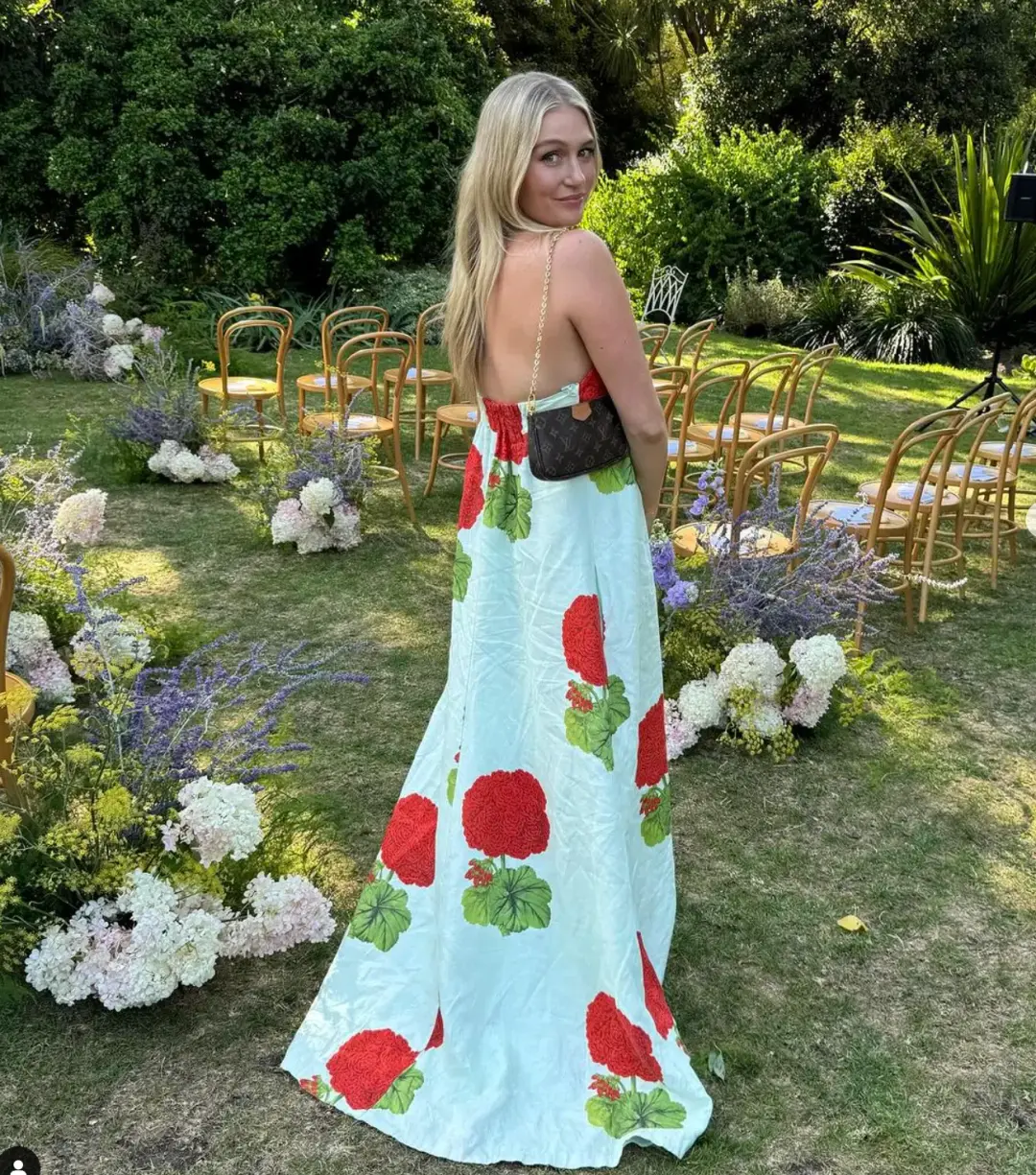 Oroton Posie Geranium Gown Sea Spray Size 6 for rent on The Volte - main image