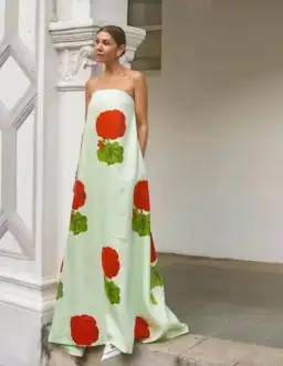 Oroton Posie Geranium Gown Sea Spray Size 6 for rent on The Volte - image 6