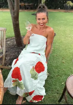 Oroton Posie Geranium Gown Sea Spray Size 6 for rent on The Volte - image 8