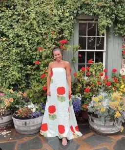 Oroton Posie Geranium Gown Sea Spray Size 6 for rent on The Volte - image 7