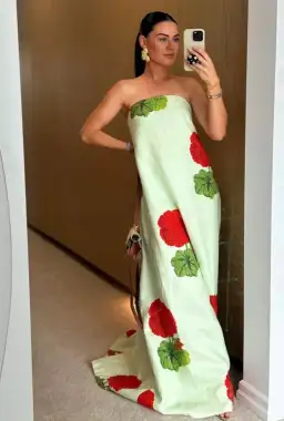 Oroton Posie Geranium Gown Sea Spray Size 6 for rent on The Volte - image 4