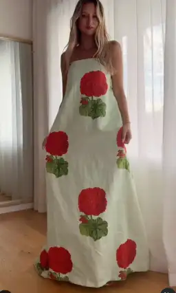 Oroton Posie Geranium Gown Sea Spray Size 6 for rent on The Volte - image 9