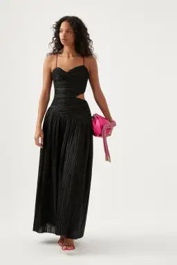 Aje Laurier Wave Maxi Dress Black Size 6
