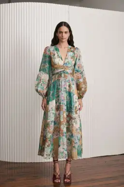 Kate Ford Adana Ruched Gown Floral Size 10 for rent on The Volte - image 2