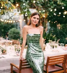 Galvan London Stargaze Bandeau Dress Green Size 10 for rent on The Volte - image 7