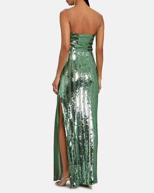 Galvan London Stargaze Bandeau Dress Green Size 10 for rent on The Volte - main image