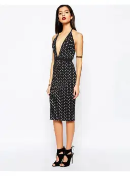 Bec & Bridge Black Midi Dress in Black Size AU 6 for rent on The Volte - image 1