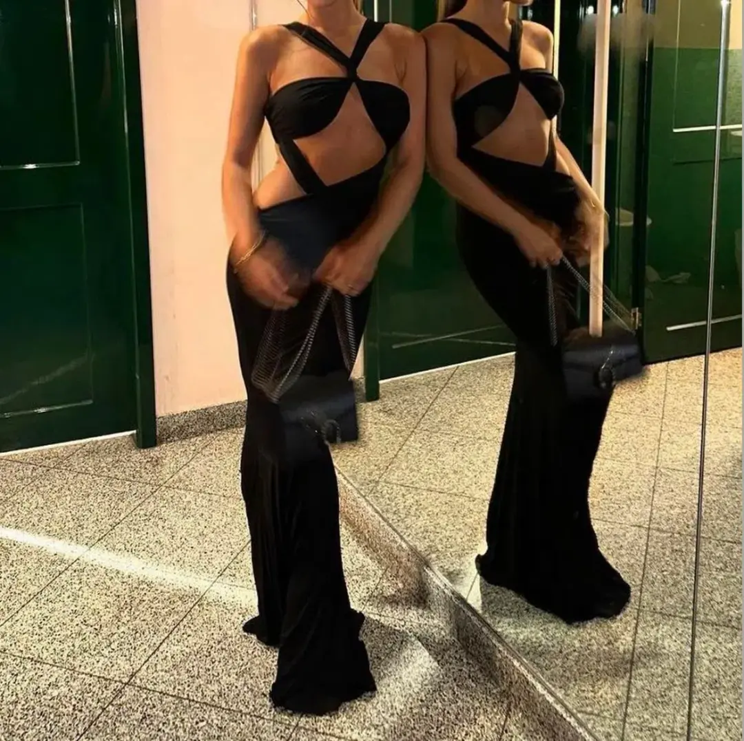 Retrofete Fletcher Maxi Dress Black Size XS / AU 6 for rent on The Volte - main image