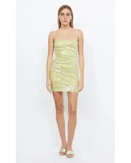Bec & Bridge Venus Sequin Mini Dress Yellow Size U 6 for rent on The Volte - image 1