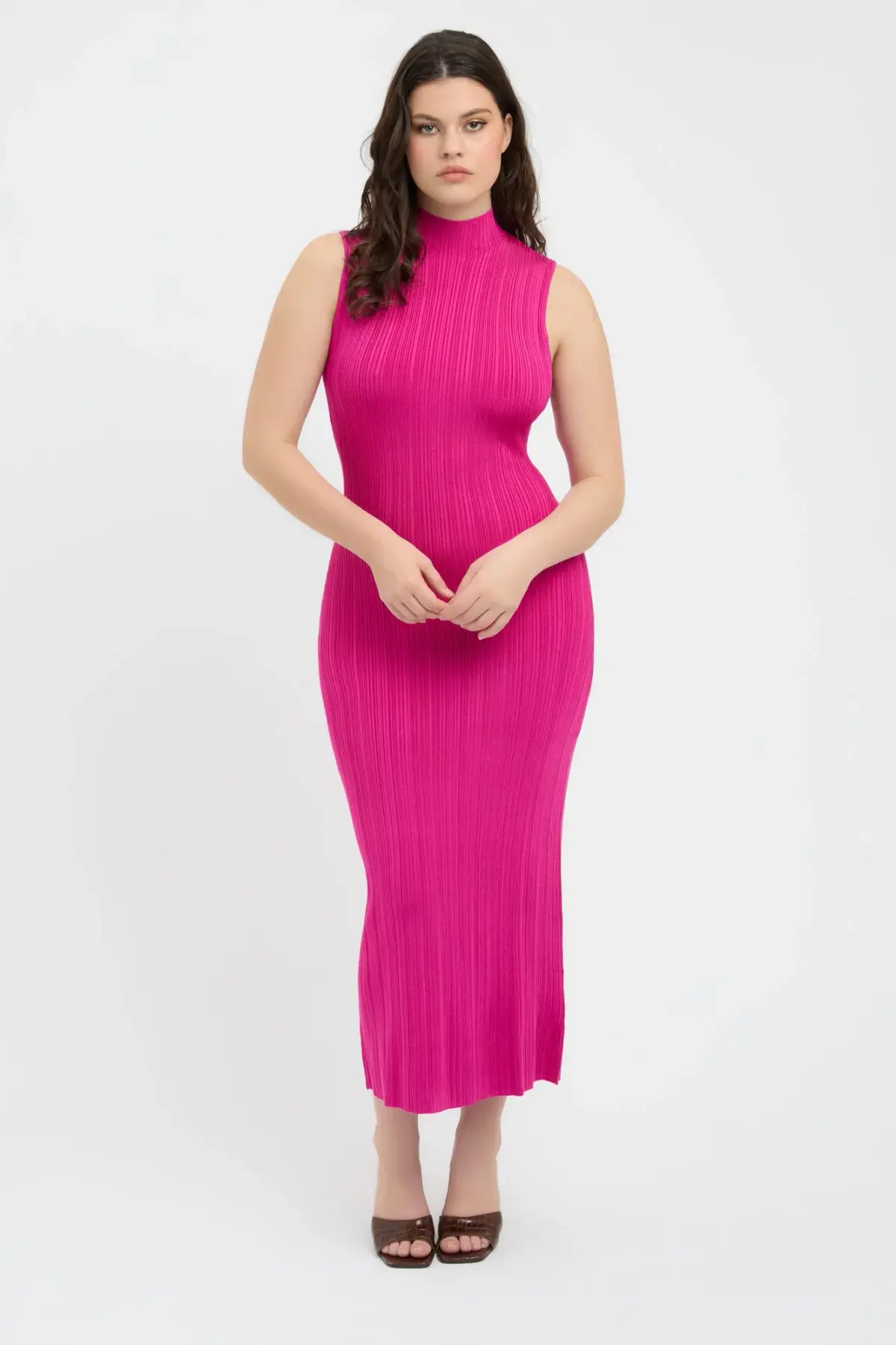 Kookai Raisa Funnel Midi Dress Pink Size 8 - Image 2