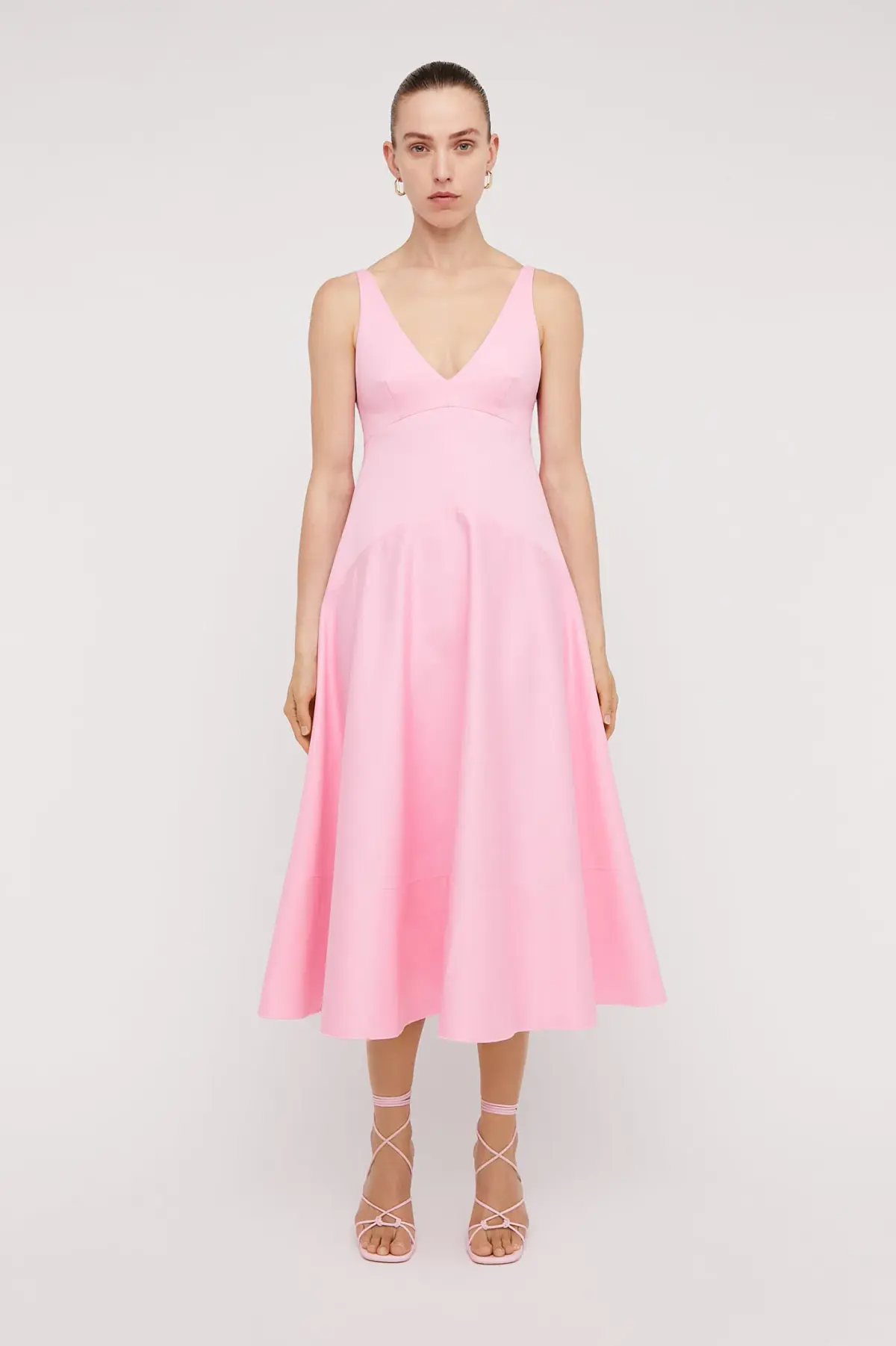 Scanlan Theodore Italian Cotton Dress Pink Size 6 - Image 1