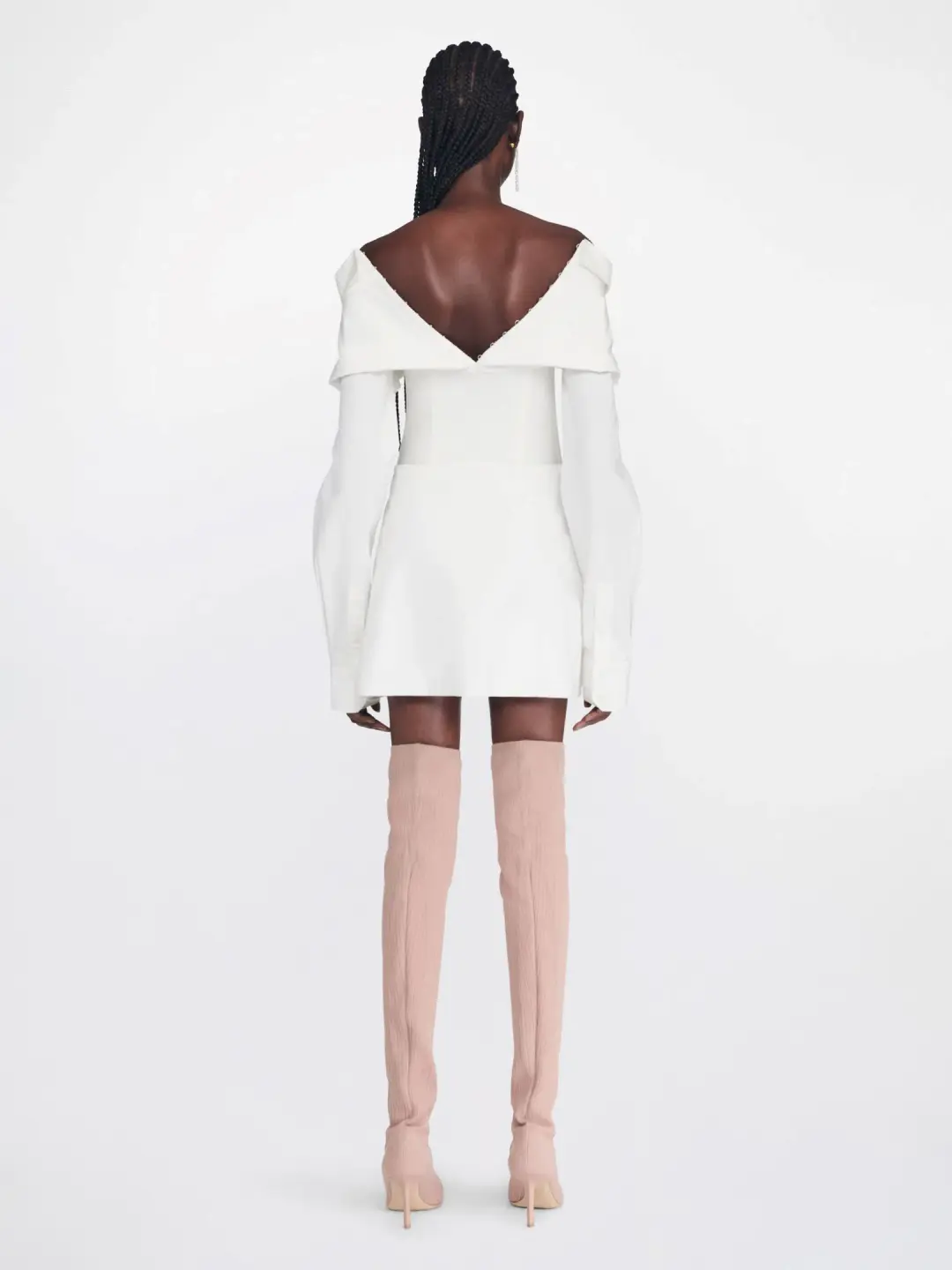 Dion Lee Hook Tube Shirt Mini Dress in White Size 10 for rent on The Volte - main image