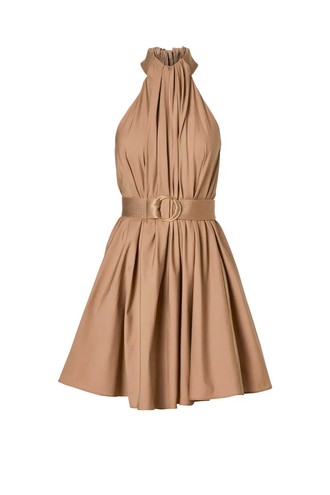Scanlan Theodore Cotton Strapping Mini Dress in Cashew Size 8 for rent on The Volte - main image