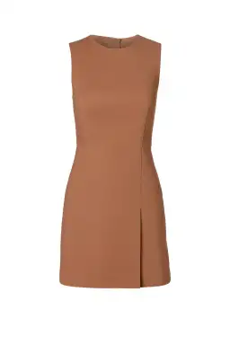 Scanlan Theodore Double Scuba Wrap Mini Dress Chocolate Size 8 for rent on The Volte - image 2