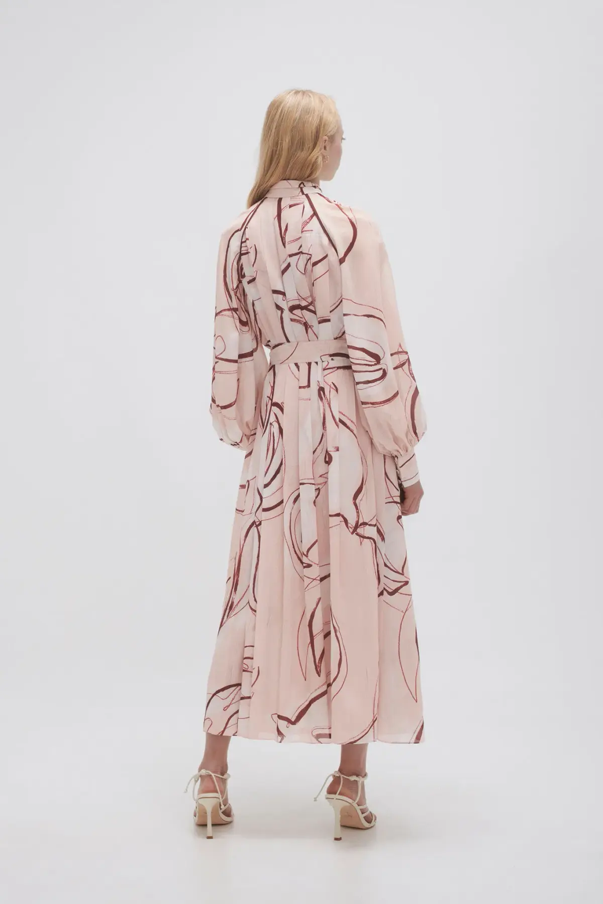 Aje Beatrice Pleated Midi Dress Whimsical Dove Size 10 - Image 3