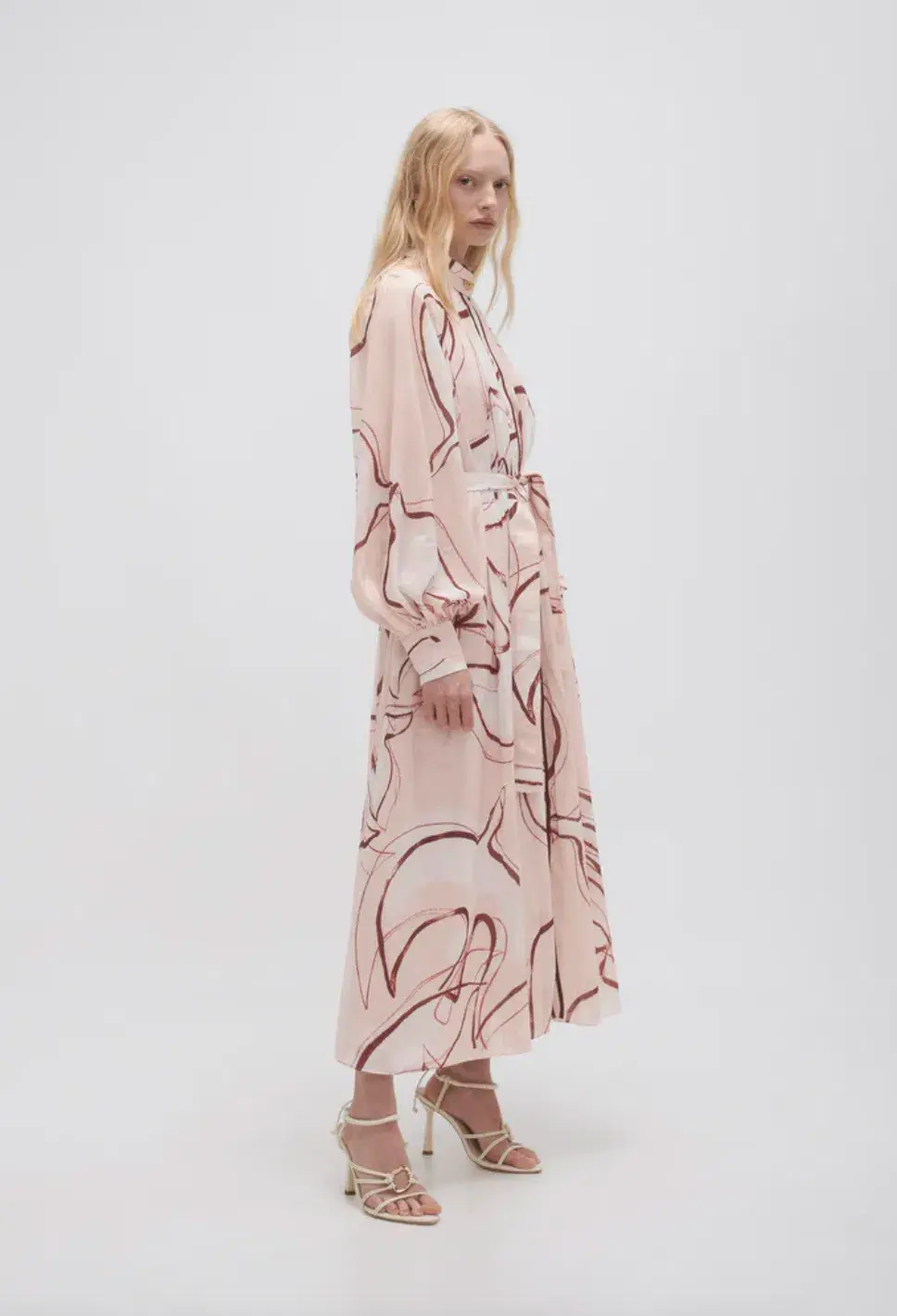 Aje Beatrice Pleated Midi Dress Whimsical Dove Size 10 - Image 2