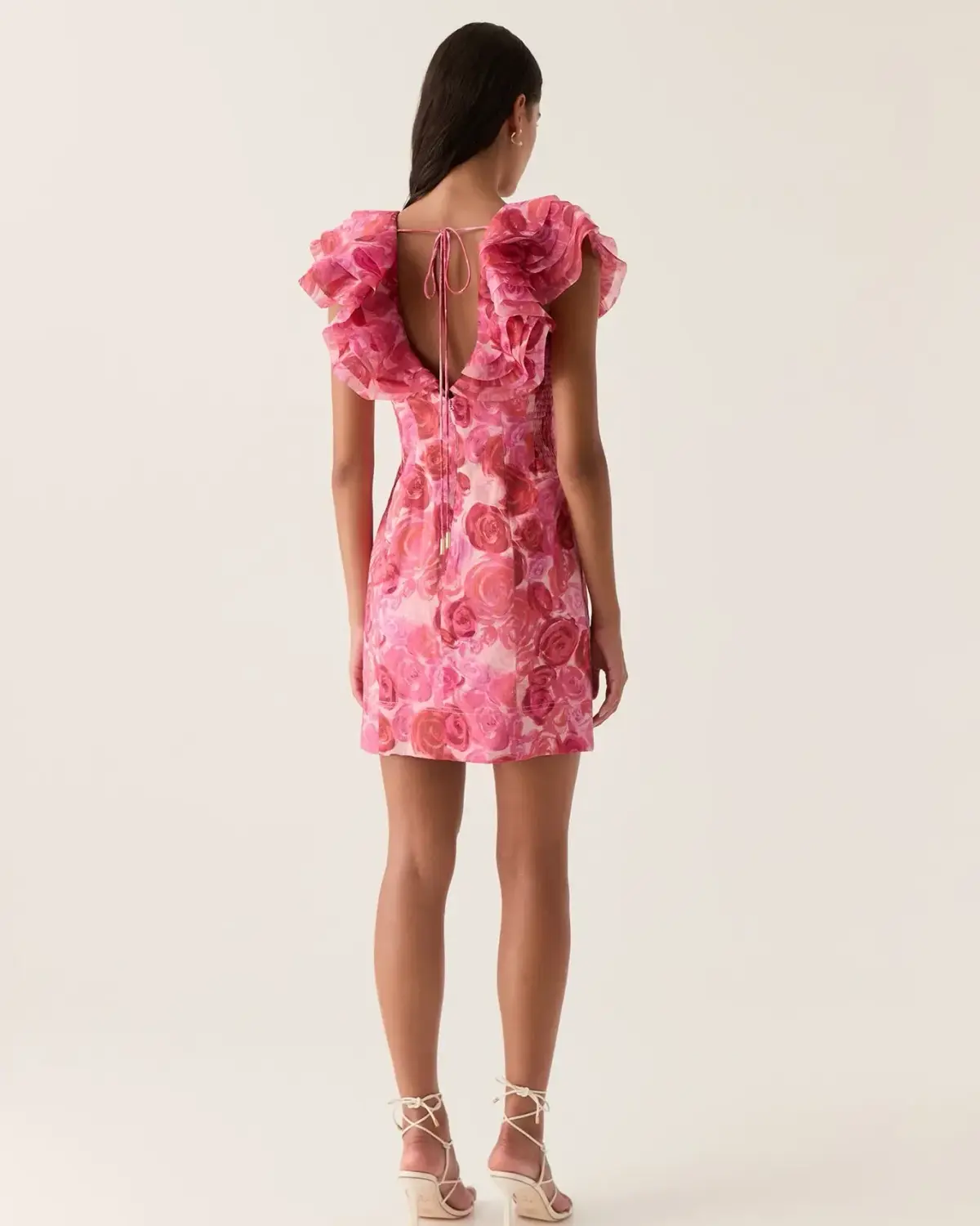 Aje Charmed Plunge Mini Dress Misty Rose Size 8 - Image 2