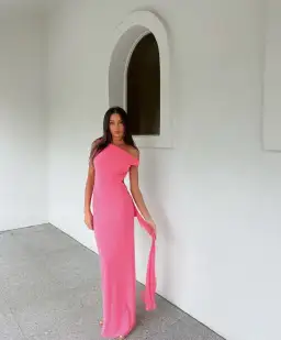 Bec & Bridge Kailani Asym Dress Grapefruit Pink Size 6 for rent on The Volte - image 0