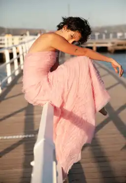 Aje Soundscape Maxi Dress in Chalk Pink Size 8 for rent on The Volte - image 4