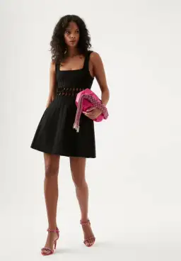 AJE Diamond Cut Out Mini Dress Black Size 8