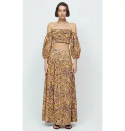 Bec & Bridge Samara Long Sleeve Crop Top Floral Print Size 8/S for rent on The Volte - image 1