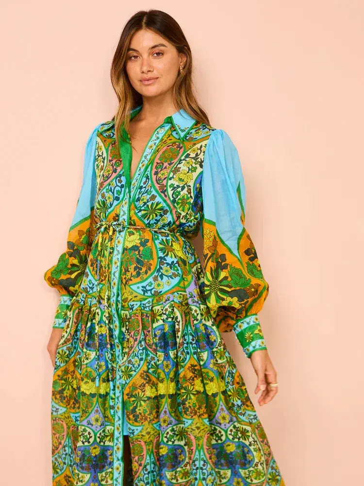 Alemais Sofie Shirtdress In Multi Size AU 12 for rent on The Volte - main image