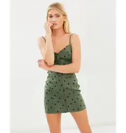 Bec & Bridge Lou Lou Mini Dress in Khaki Size AU 10 for rent on The Volte - image 2
