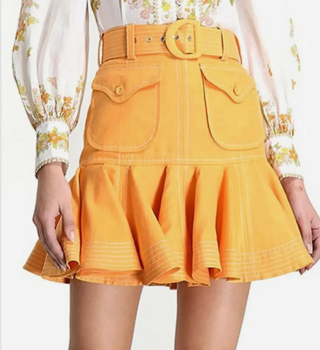 Zimmermann Super Eight Safari Skirt Yellow Size 2 / AU for rent on The Volte - main image