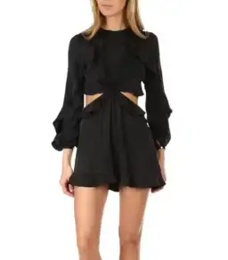 Zimmermann Winsome Flutter Playsuit Black Size 2 / AU for rent on The Volte - image 1
