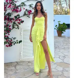 Natalie Rolt Shontae Gown In Citron Size 1 / AU 8