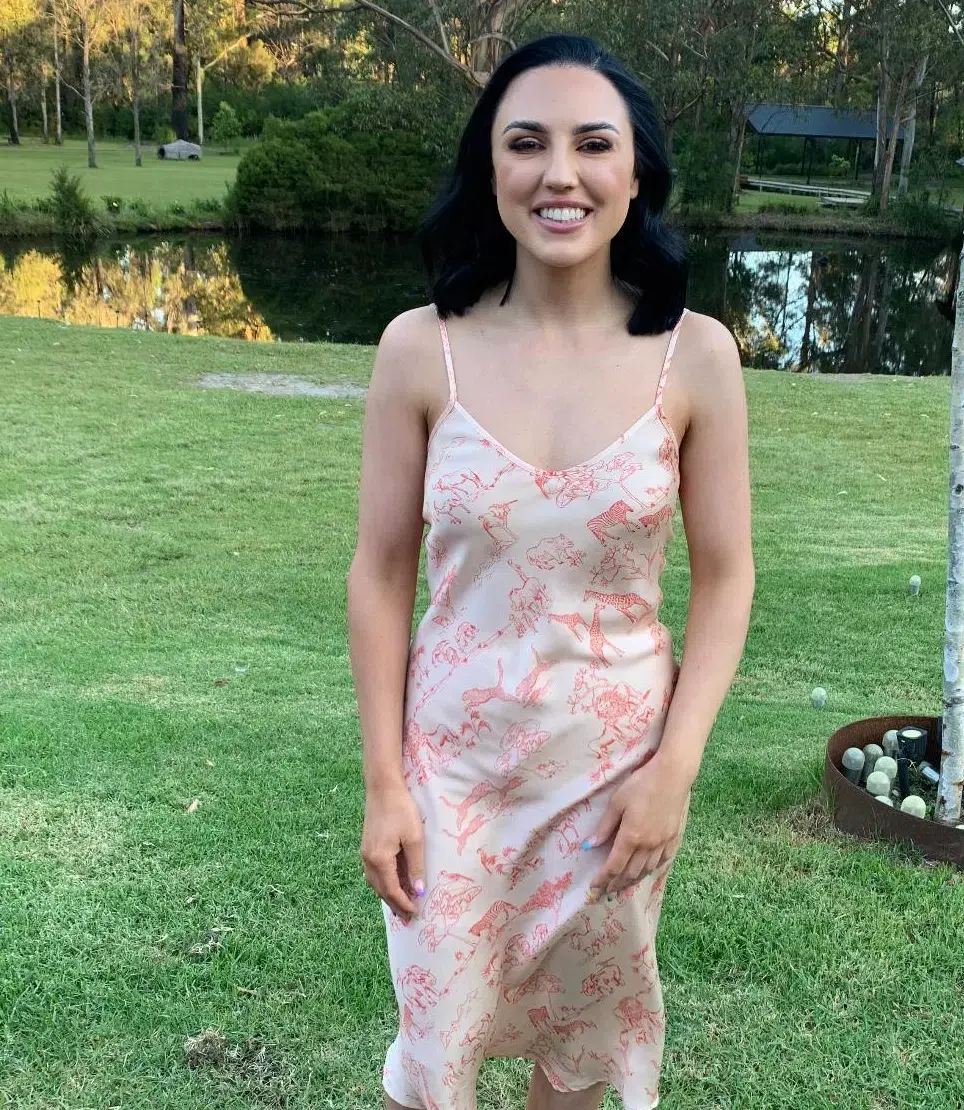 Silk Laundry 90s Silk Bias Cut Slip Dress Serengeti Size 6 for rent on The Volte - main image