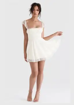 House of CB Kaia A-Line Mini Dress in Ivory Size XS / AU 6 for rent on The Volte - image 3
