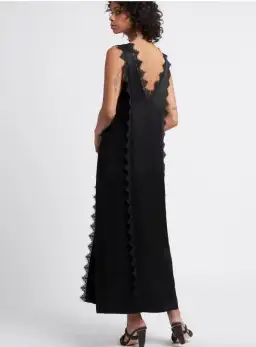 Aje Veil Slip Lace Silk Dress Black Size 10 for rent on The Volte - image 2