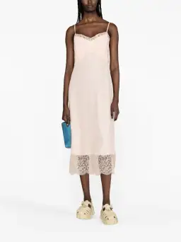 Simone Rocha Lace Trim Slip Midi Dress Pink Size 12 for rent on The Volte - image 1